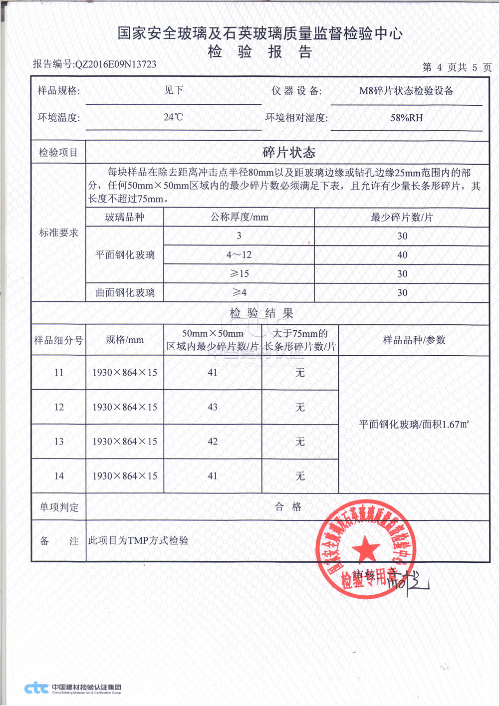 普通钢化玻璃3C检测报告4